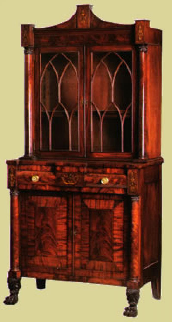 Secretary bookcase labeled by Edward Holmes (w.c. 1821 - 1845)