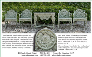 Four Seasons set of cast iron garden furniture