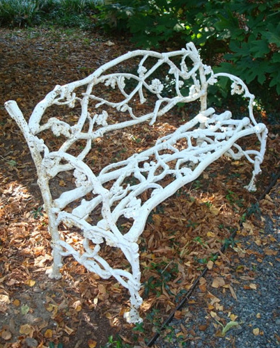 wrought iron garden bench