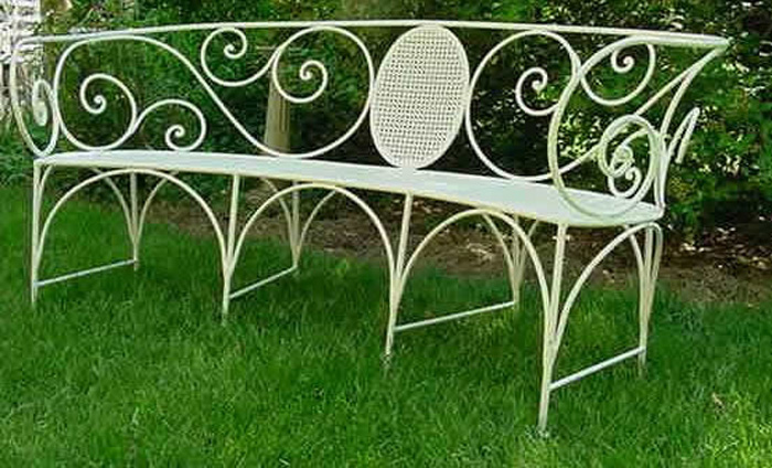 wrought iron garden bench