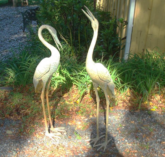 HERON FOUNTAINS, PAIR