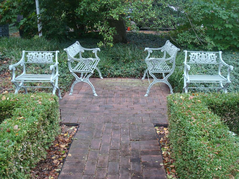 SET OF TWO SCHINKEL BENCHES and TWO CHAIRS