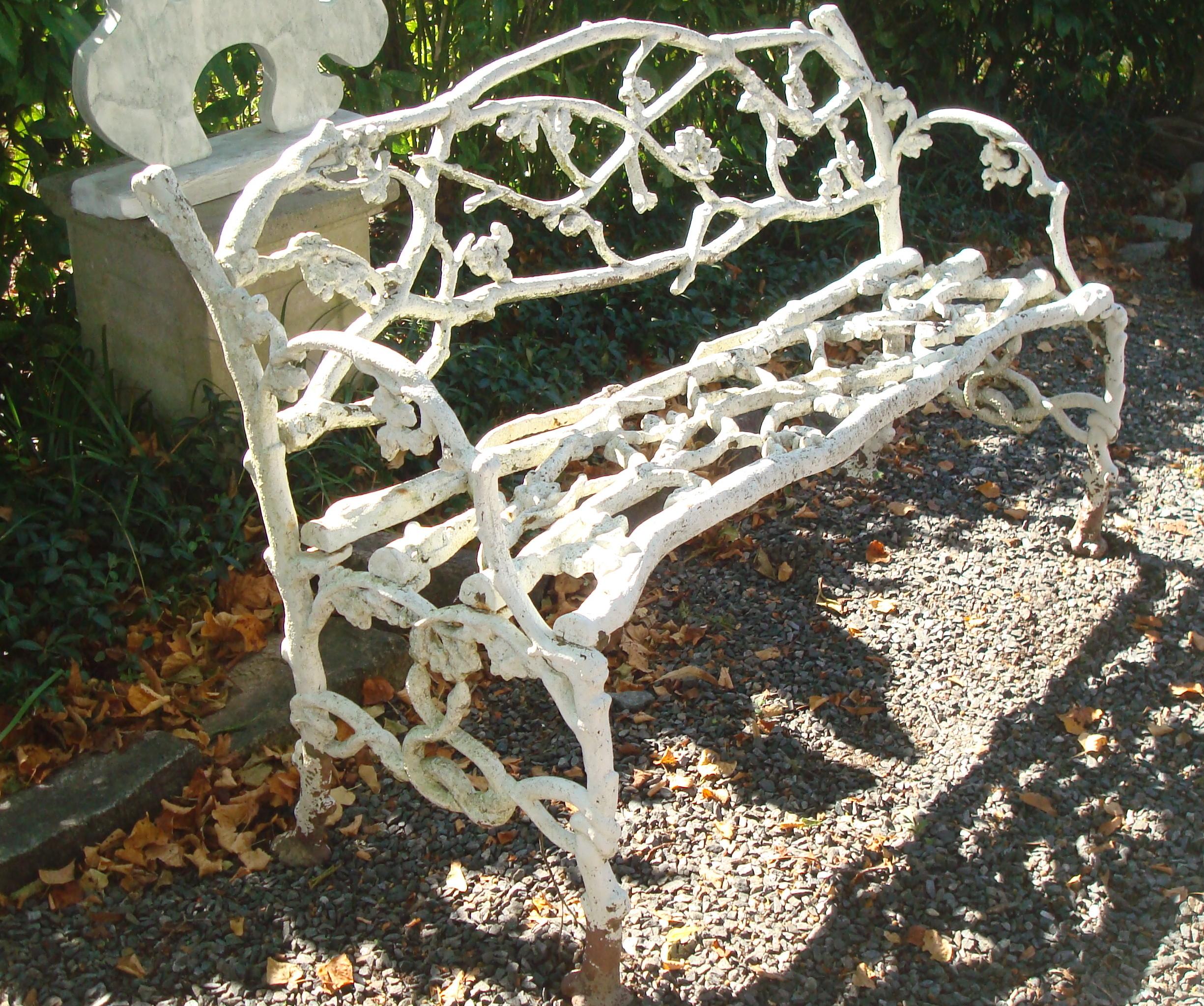 BENCH, CAST IRON ANTIQUE RUSTIC PATTERN, LARGE SIZE