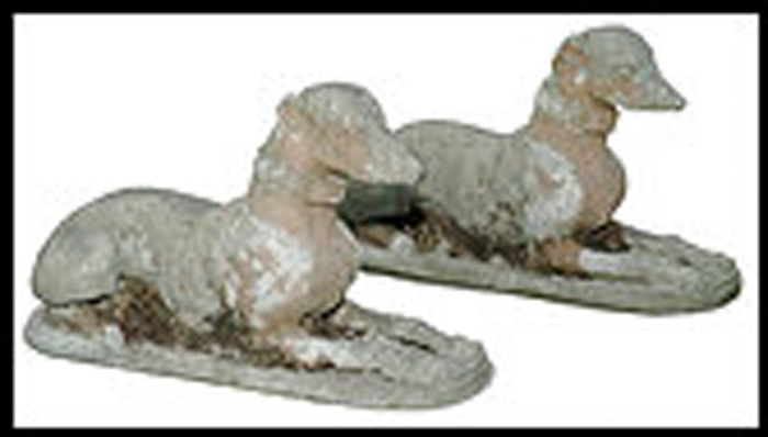 sandstone dog figurines